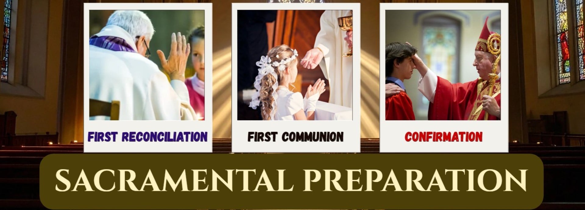 Photo of Priest and the candidates during the sacraments